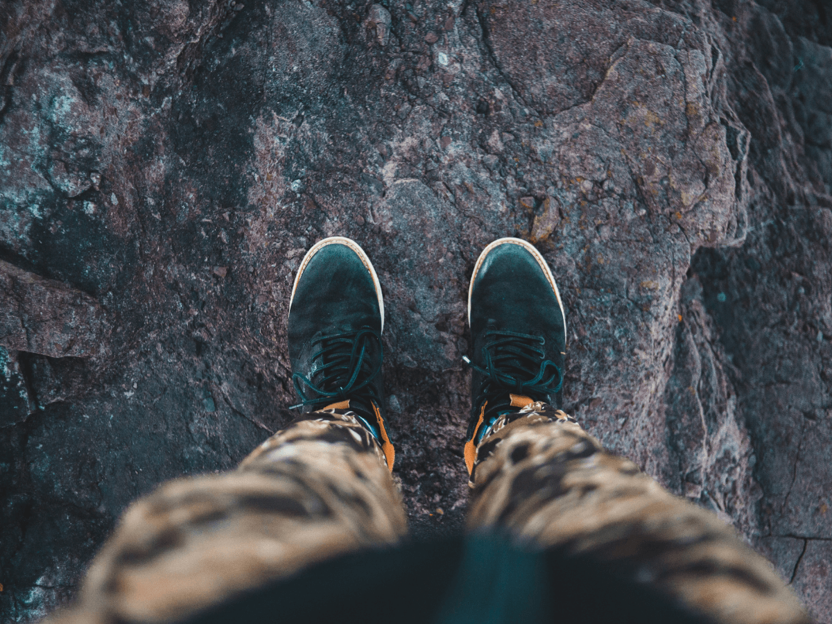feet of climber