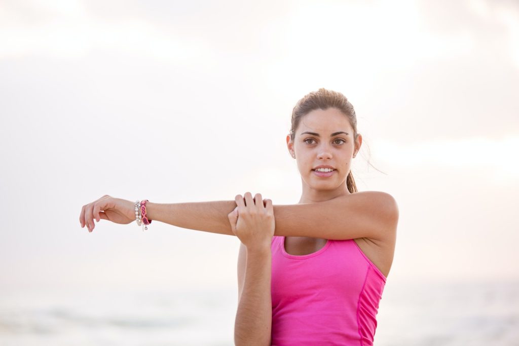 woman stretching